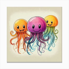 Three Jellyfish Canvas Print