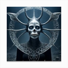 Skeleton With Horns Canvas Print
