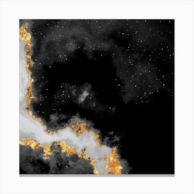 100 Nebulas in Space with Stars Abstract in Black and Gold n.111 Canvas Print