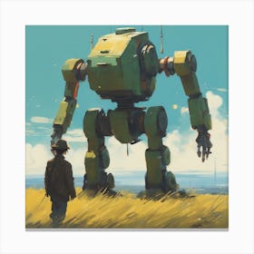 Robots In The Field Canvas Print