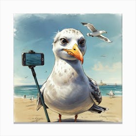 Seagull With A Camera 1 Canvas Print