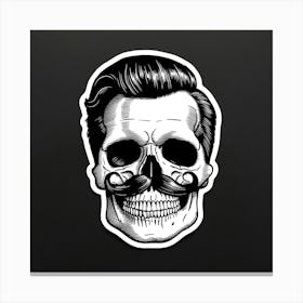 Skull With Mustache Canvas Print