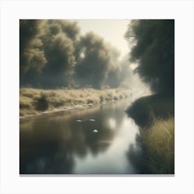 River In The Mist 4 Canvas Print