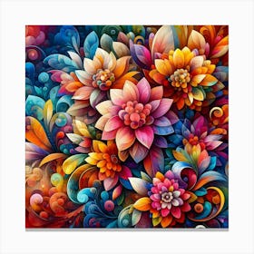 Colorful Flowers 7 Canvas Print