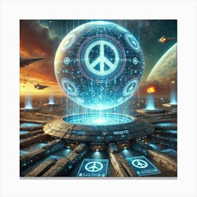 A Sci Fi Scene Peacekeeper Sphere Shield Domes Canvas Print