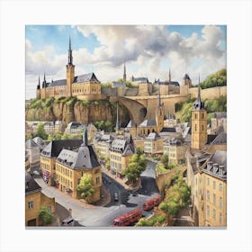 Cityscape Of Rostock 1 Canvas Print