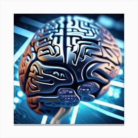 Brain On A Circuit Board 15 Canvas Print