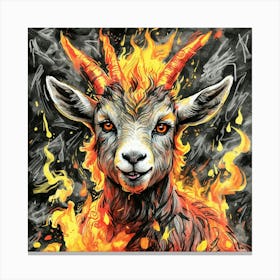 Goat In Flames 14 Canvas Print