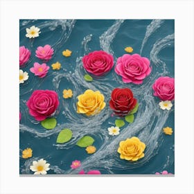 Dreamshaper V7 Splashing Water Clip Art Of Flowers And Roses A 0 (1) (1) Canvas Print
