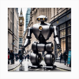 Robot On The Street 38 Canvas Print