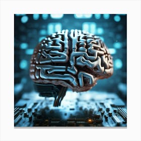 Brain On A Circuit Board 62 Canvas Print