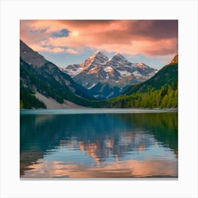 Sunrise In The Alps Canvas Print