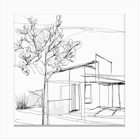 Sketch Of A House Canvas Print