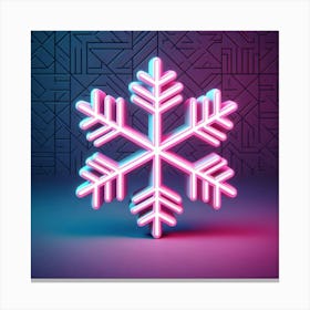 Neon Snowflake Canvas Print