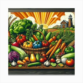 Farm Full Of Vegetables Canvas Print