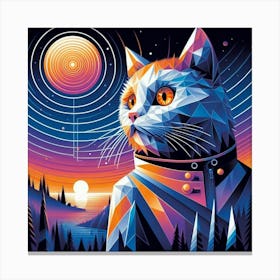 O'Malley Low Poly Cat Canvas Print