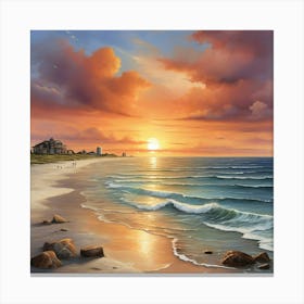 Sunset On The Beach 7 Canvas Print