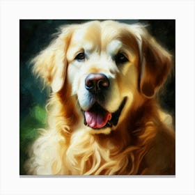 Golden Retriever Painting in oil pastel Canvas Print