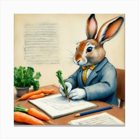 Rabbit In A Suit 56 Canvas Print