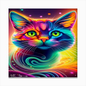 Psychedelic Cat Canvas Print