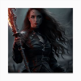 Witch With A Sword Canvas Print