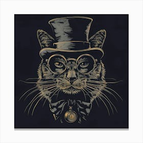 Cat In Top Hat Canvas Print
