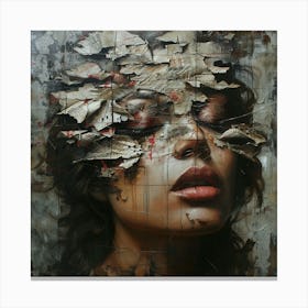 Woman With A Broken Face Canvas Print