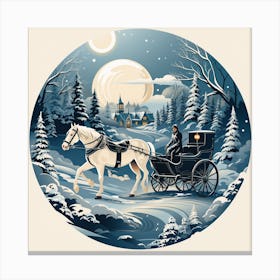 Carriage In The Snow Canvas Print