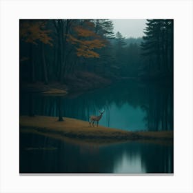 Deer In The Forest Canvas Print