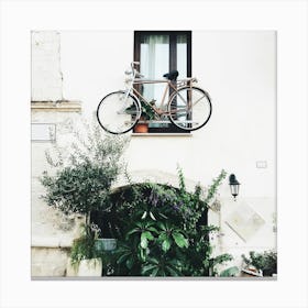 Bicycle On A Balcony Canvas Print