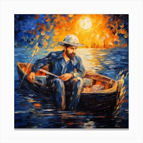 Man In A Boat 1 Canvas Print