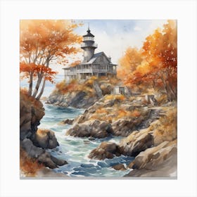 Autumn Lighthouse Canvas Print