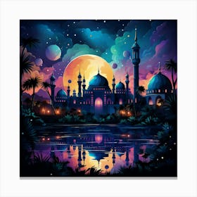 Islamic Mosque At Night 1 Canvas Print