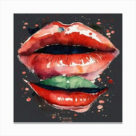 Kissing Lips Canvas Print