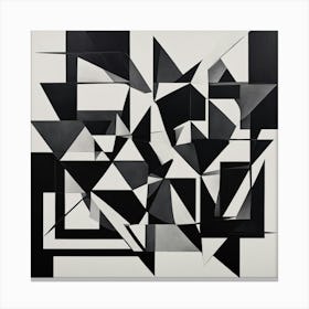 A Black And White Bold Geometric Shapes art print 4 Canvas Print