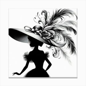 Silhouette of an elegant woman Canvas Print