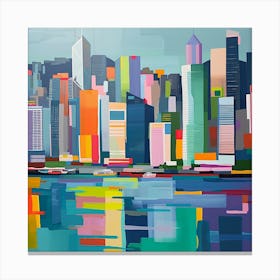 Abstract Travel Collection Hong Kong China 6 Canvas Print