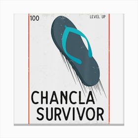 Chancla Survivor Funny Spanish Joke Canvas Print