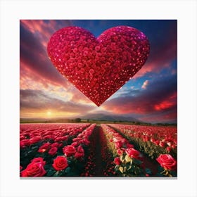 Heart Of Roses Canvas Print