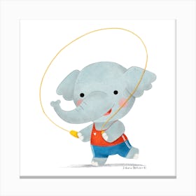 Elephant Jumping Rope Canvas Print