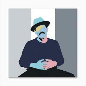 A Minimalist Digital Illustration Of A Man Canvas Print