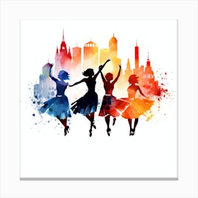 Dancers In The City Canvas Print