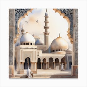 architecteur islamic Color harmony Watercolor Canvas Print