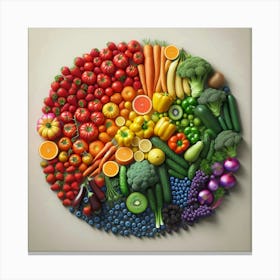 Rainbow Of Fruits And Vegetables Canvas Print