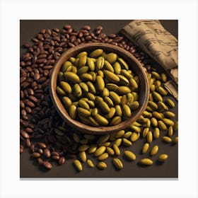 Coffee Beans In A Bowl 6 Canvas Print