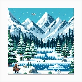 8-bit Arctic landscape 2 Canvas Print