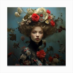 Girl With A Flower Crown Canvas Print