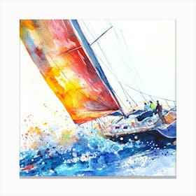 Sailing Watercolor Illustration Canvas Print