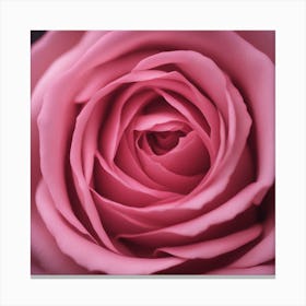 Close Up Of A Pink Rose 1 Canvas Print