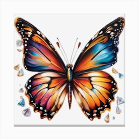 Butterfly With Diamonds Canvas Print
